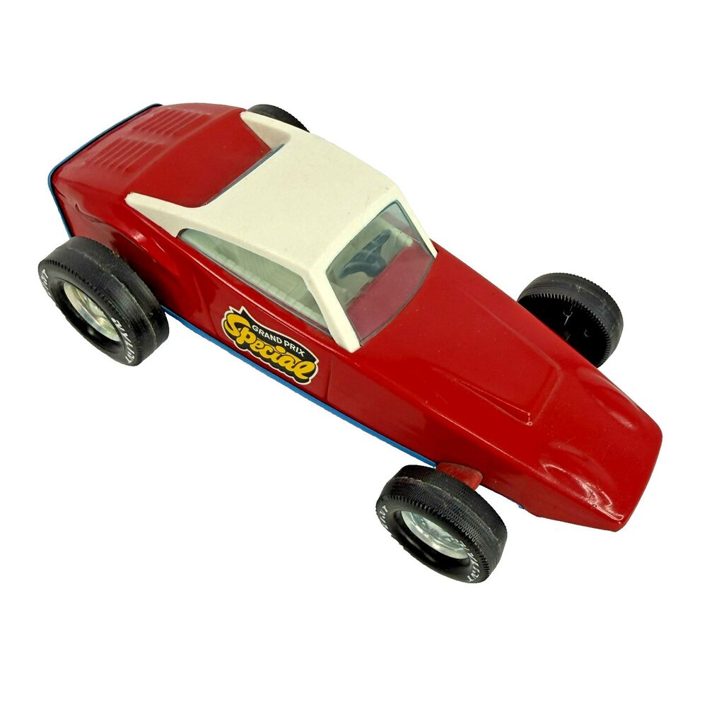 Vintage Nylint Grand Prix Special Pressed Steel Toy Race Car Red White Blue USA